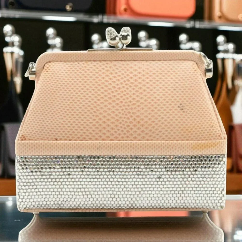 Judith Leiber Swarovski Crystal and Karung Skin Evening Bag with Access/Vintage - Picture 2 of 9